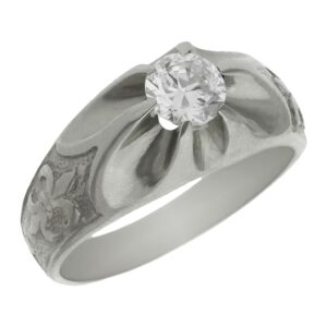 Solitario oro blanco 18kl