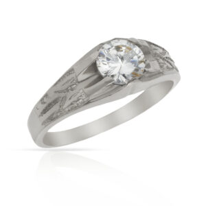 Solitario oro blanco 18kl