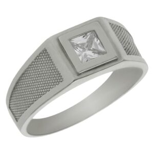 Solitario oro blanco 18kl