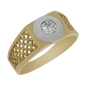 Solitario oro 18kl circonita