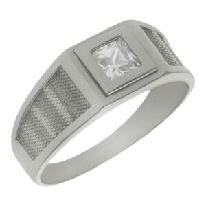 Solitario oro blanco 18kl
