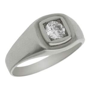 Solitario oro blanco 18kl
