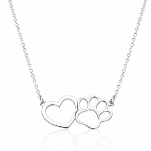 Gargantilla plata 925mm huella + corazon