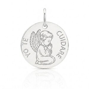 Colgante plata de ley angel de la guarda - 14mm