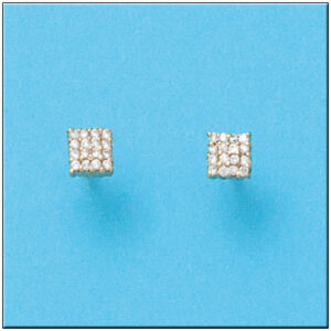 Pendientes oro 18kl cuadrados circonitas