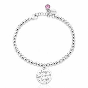 Pulsera mi historia bolas plata 925mm amiga eres la hermana que elegi