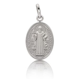 Medalla plata 925mm san benito oval - 13x21mm