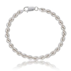Pulsera plata 925mm cordon salomonico - 5mm