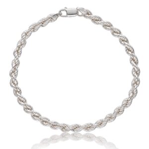 Pulsera plata 925mm cordon salomonico - 3.80mm
