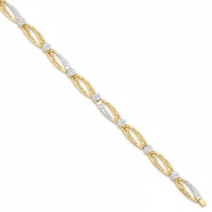 Pulsera oro 18kl bicolor tallada